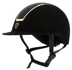 EQUITHEME Glint ridehjelm sort/rosenguld (58–60)