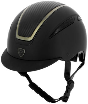 EQUITHEME Agris ridehjelm sort/krom/carbon (56–58)