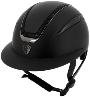 EQUITHEME Agris L ridehjelm sort/lame (59–61)
