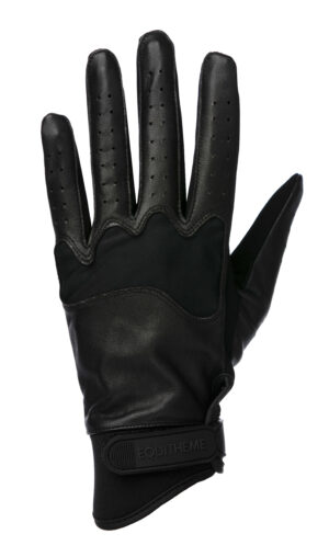 EQUITHEME Soft leather ridehandsker sort (L)